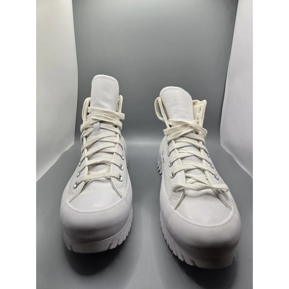 Converse Chuck All Star Lift Platform High Top White Leather Shoes Women 9.5